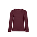 Burgundy - Front - B&C Womens-Ladies Organic Sweatshirt