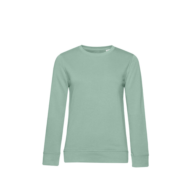 Sage Green - Front - B&C Womens-Ladies Organic Sweatshirt