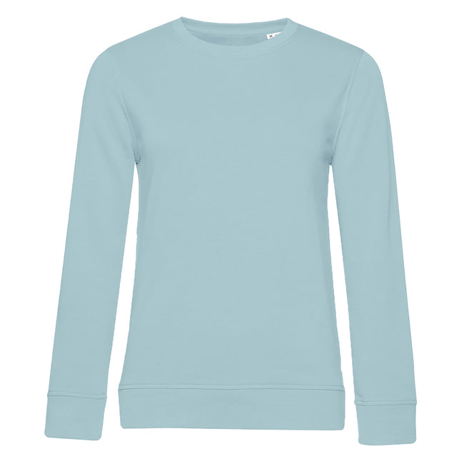 Duck Egg Blue - Front - B&C Womens-Ladies Organic Sweatshirt