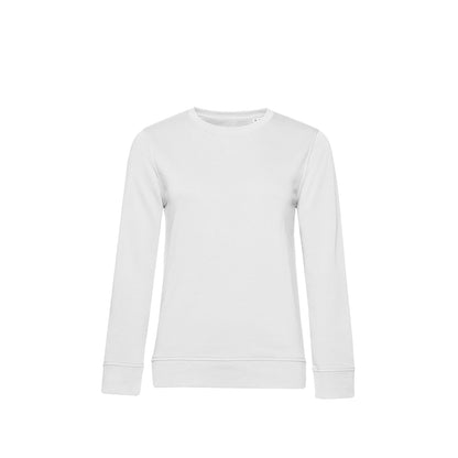 White - Front - B&C Womens-Ladies Organic Sweatshirt