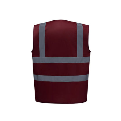 Maroon - Back - Yoko Mens High-Vis Waistcoat