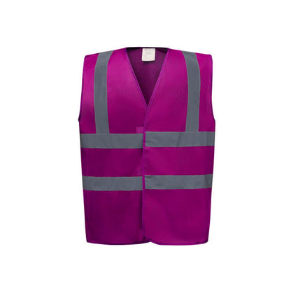 Raspberry - Front - Yoko Mens High-Vis Waistcoat