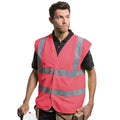 Pink - Back - Yoko Mens High-Vis Waistcoat