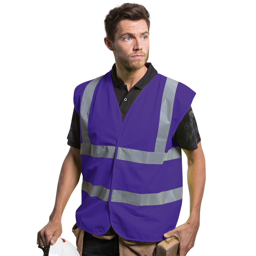 Purple - Back - Yoko Mens High-Vis Waistcoat