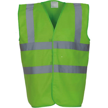 Lime Green - Front - Yoko Mens High-Vis Waistcoat