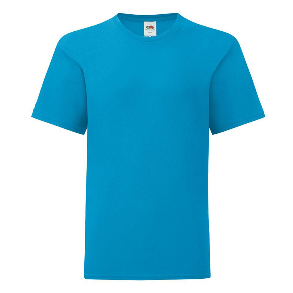 Azure - Front - Fruit of the Loom Childrens-Kids Iconic 150 T-Shirt