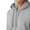 Grey Heather - Close up - B&C Mens Organic Hoodie