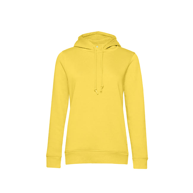 Blazing Yellow - Front - B&C Womens-Ladies Organic Hoodie