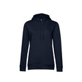 Navy - Front - B&C Womens-Ladies Organic Hoodie