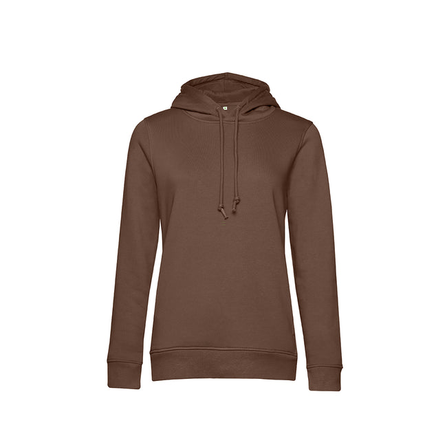 Coffee - Front - B&C Womens-Ladies Organic Hoodie