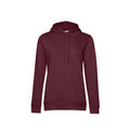 Burgundy - Front - B&C Womens-Ladies Organic Hoodie