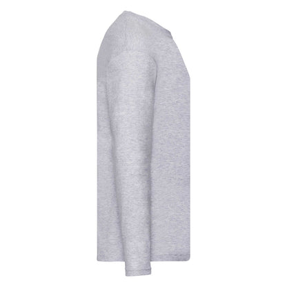 Heather Grey - Side - Fruit of the Loom Mens Iconic 150 Classic Long-Sleeved T-Shirt