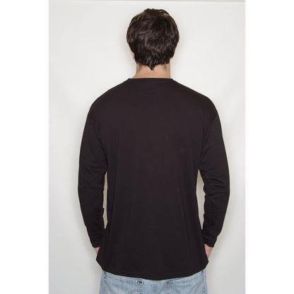 Black - Side - Fruit of the Loom Mens Iconic 150 Classic Long-Sleeved T-Shirt
