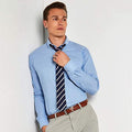 Light Blue - Back - Kustom Kit Mens Oxford Slim Long-Sleeved Shirt