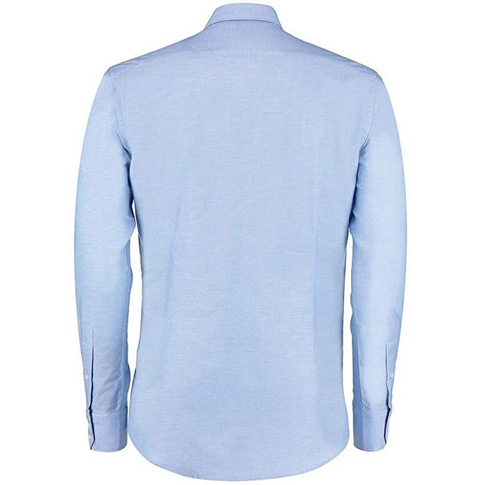 Light Blue - Side - Kustom Kit Mens Oxford Slim Long-Sleeved Shirt
