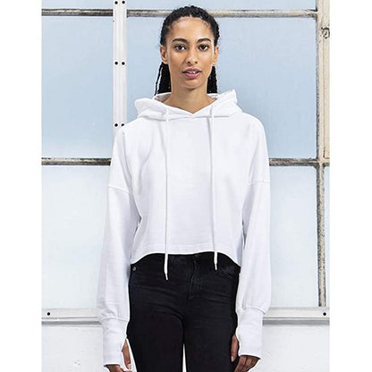 White - Back - Mantis Womens-Ladies Cropped Crop Top