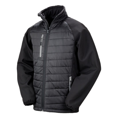 Black-Grey - Front - Result Unisex Adult Compass Softshell Gilet