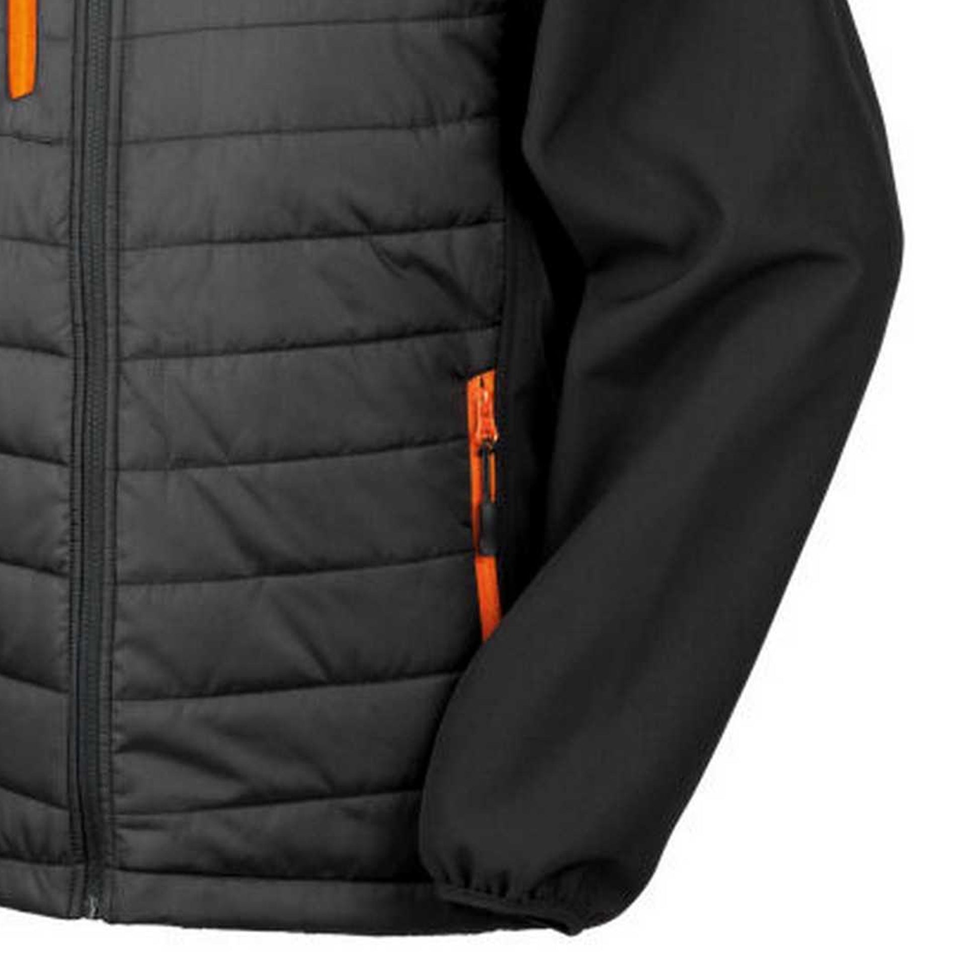 Black-Orange - Back - Result Unisex Adult Compass Softshell Gilet