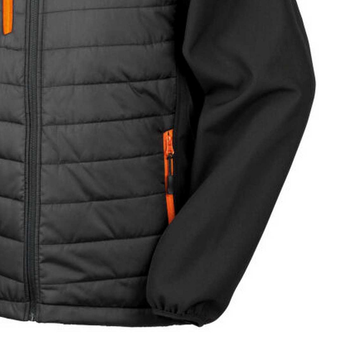 Black-Orange - Back - Result Unisex Adult Compass Softshell Gilet