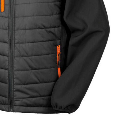 Black-Orange - Back - Result Unisex Adult Compass Softshell Gilet