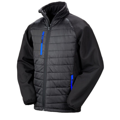 Black-Royal Blue - Front - Result Unisex Adult Compass Softshell Gilet