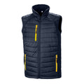 Navy-Yellow - Front - Result Unisex Adult Compass Softshell Gilet