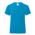 Azure - Front - Fruit of the Loom Girls Iconic 150 T-Shirt