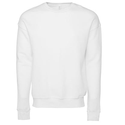 DTG White - Front - Bella + Canvas Unisex Adult Fleece Drop Shoulder Sweatshirt