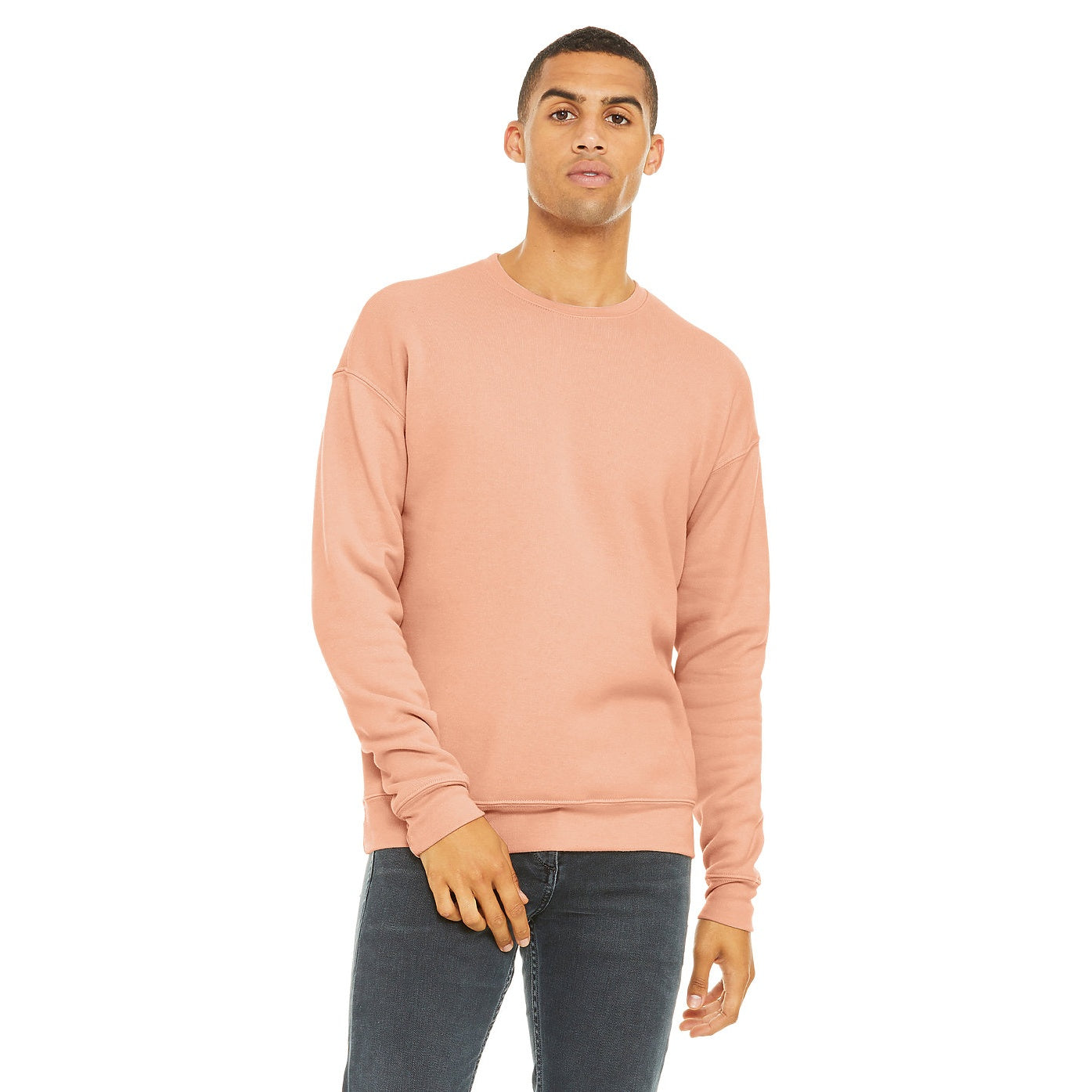 Peach - Front - Bella + Canvas Unisex Adult Fleece Drop Shoulder Sweatshirt