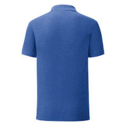 Royal Blue Heather - Back - Fruit Of The Loom Mens Iconic Polo Shirt