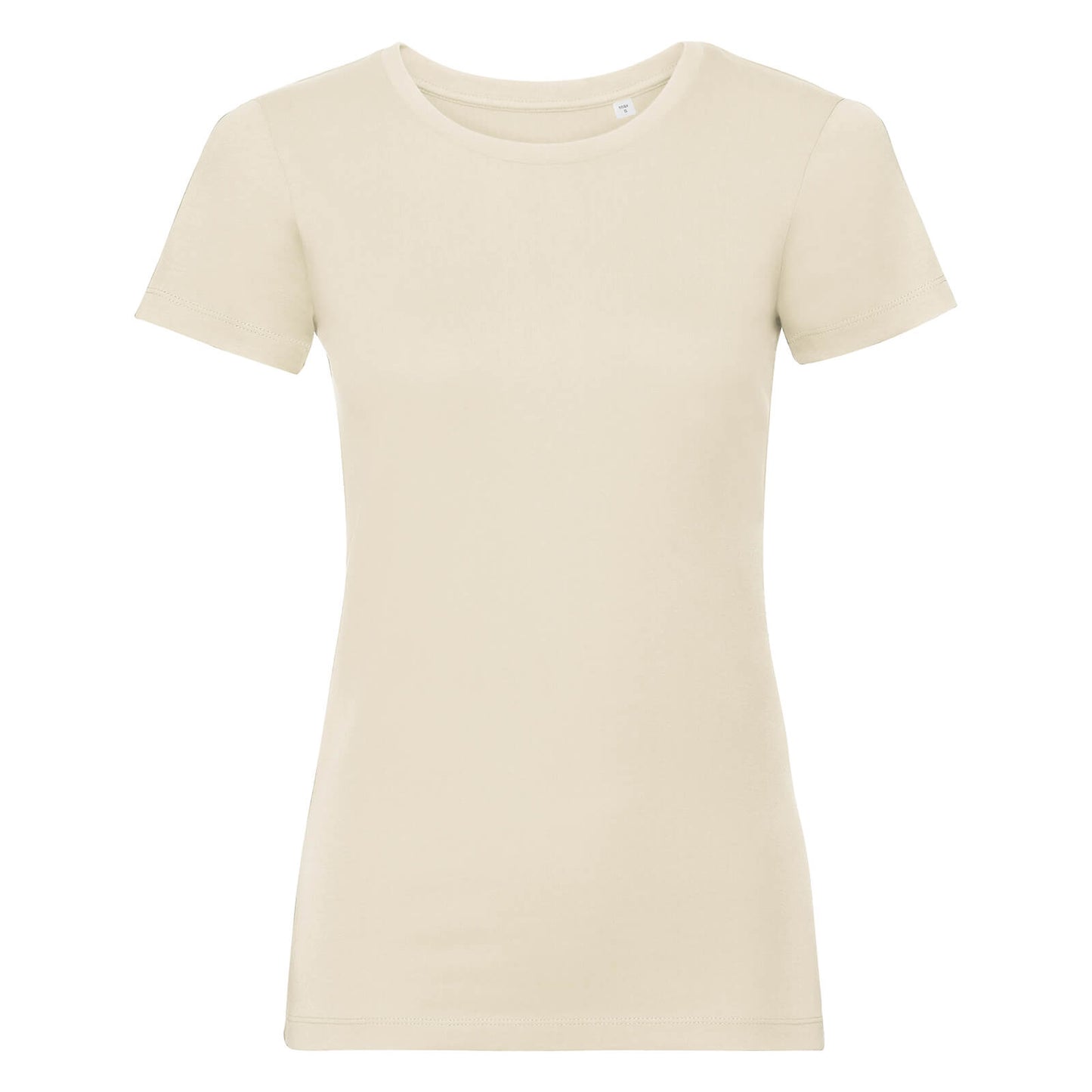 Natural - Front - Russell Womens-Ladies Organic Short-Sleeved T-Shirt