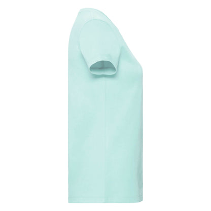 Aqua Blue - Side - Russell Womens-Ladies Organic Short-Sleeved T-Shirt