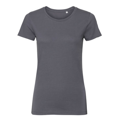 Convoy Grey - Front - Russell Womens-Ladies Organic Short-Sleeved T-Shirt