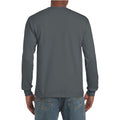 Ash Grey - Close up - Gildan Mens Plain Crew Neck Ultra Cotton Long Sleeve T-Shirt
