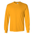 Gold - Front - Gildan Mens Plain Crew Neck Ultra Cotton Long Sleeve T-Shirt
