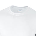 White - Side - Gildan Mens Plain Crew Neck Ultra Cotton Long Sleeve T-Shirt