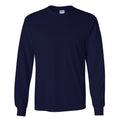 Navy - Front - Gildan Mens Plain Crew Neck Ultra Cotton Long Sleeve T-Shirt