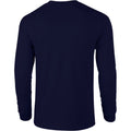 Navy - Back - Gildan Mens Plain Crew Neck Ultra Cotton Long Sleeve T-Shirt