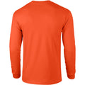 Orange - Back - Gildan Mens Plain Crew Neck Ultra Cotton Long Sleeve T-Shirt
