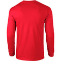 Red - Back - Gildan Mens Plain Crew Neck Ultra Cotton Long Sleeve T-Shirt