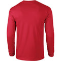 Cardinal - Close up - Gildan Mens Plain Crew Neck Ultra Cotton Long Sleeve T-Shirt