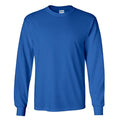 Royal - Front - Gildan Mens Plain Crew Neck Ultra Cotton Long Sleeve T-Shirt