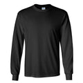 Black - Front - Gildan Mens Plain Crew Neck Ultra Cotton Long Sleeve T-Shirt