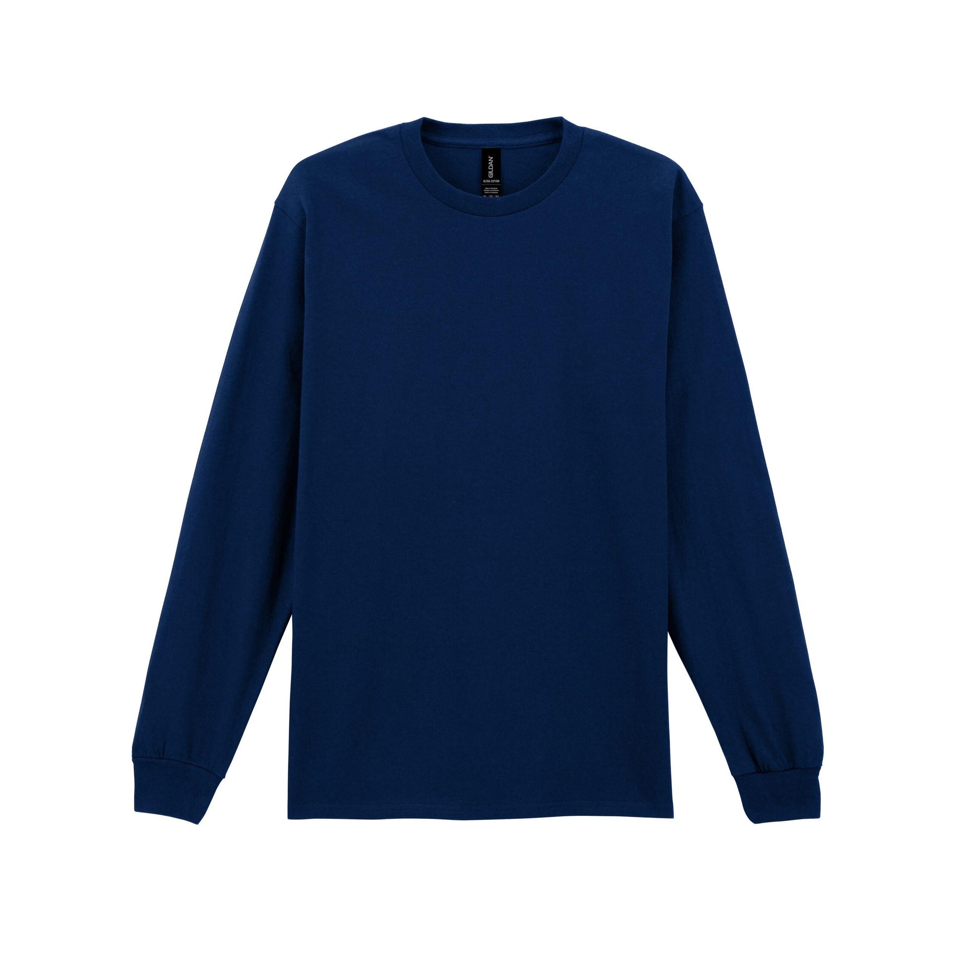 Light Pink - Close up - Gildan Mens Plain Crew Neck Ultra Cotton Long Sleeve T-Shirt
