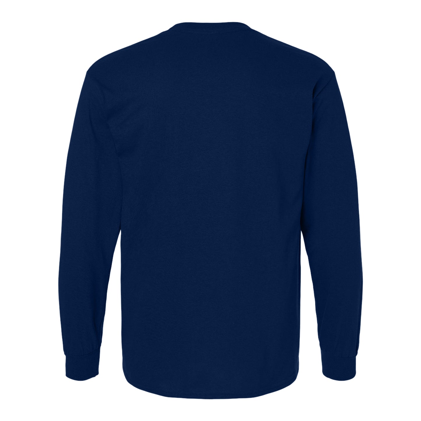Navy Blue - Back - Gildan Mens Plain Crew Neck Ultra Cotton Long Sleeve T-Shirt