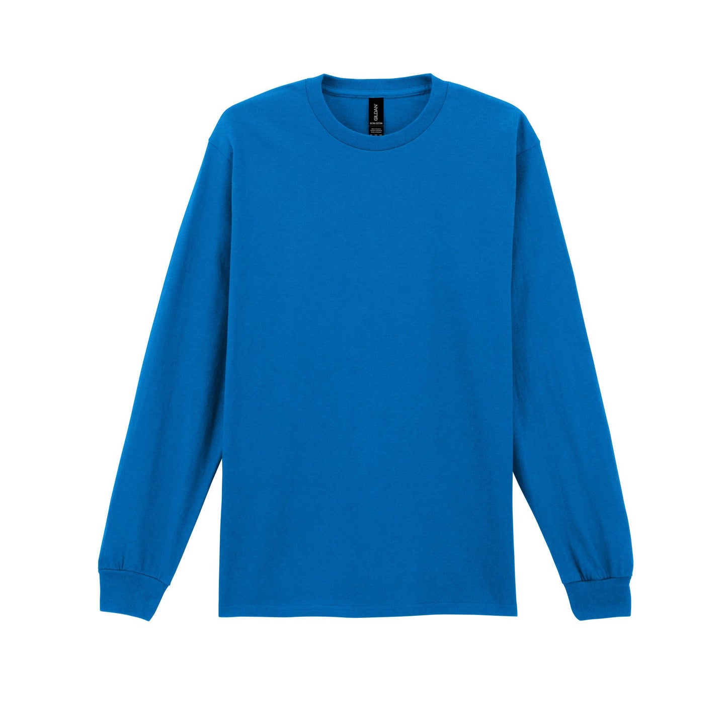 Royal Blue - Front - Gildan Mens Plain Crew Neck Ultra Cotton Long Sleeve T-Shirt