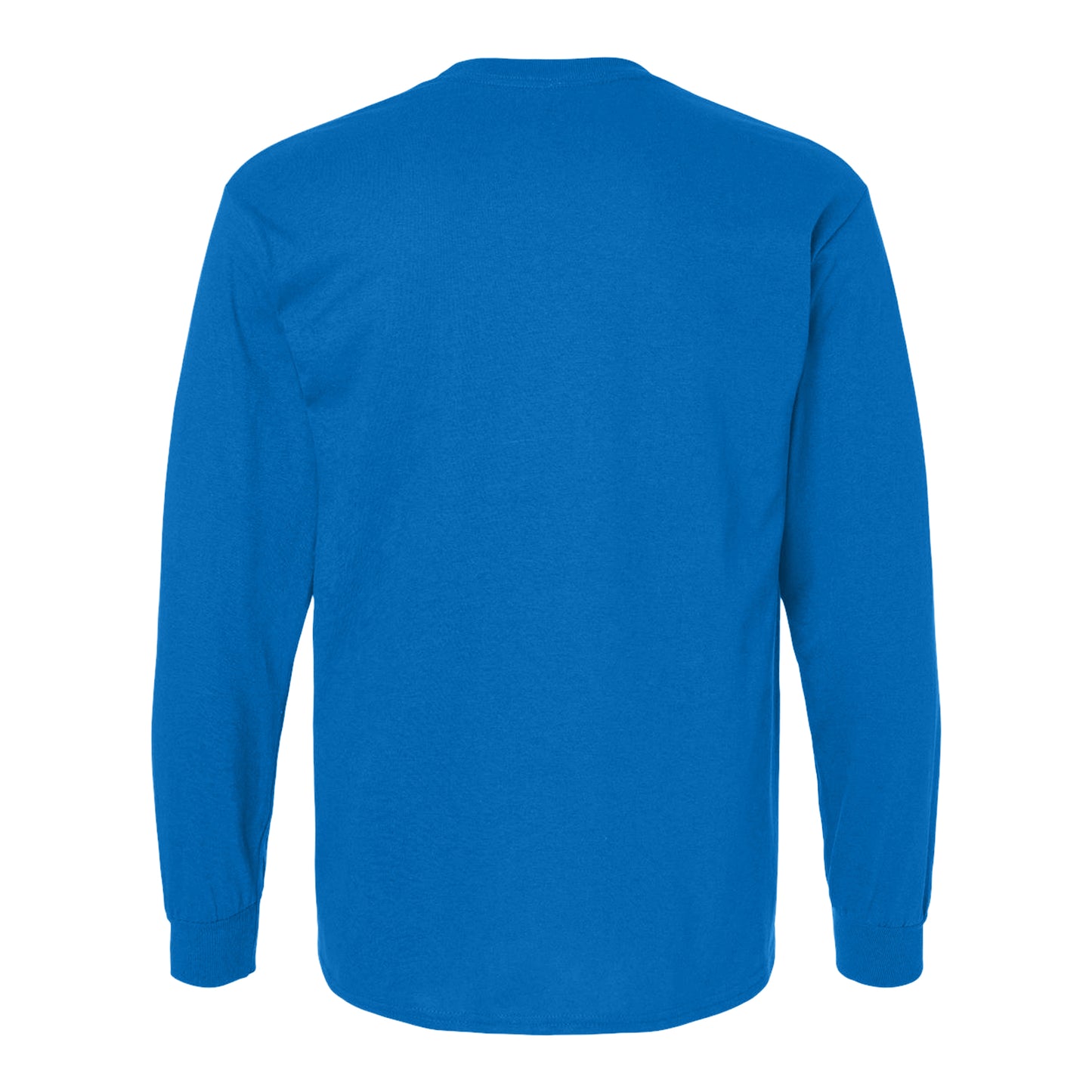 Navy - Side - Gildan Mens Plain Crew Neck Ultra Cotton Long Sleeve T-Shirt