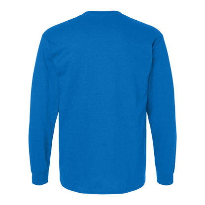 Royal Blue - Back - Gildan Mens Plain Crew Neck Ultra Cotton Long Sleeve T-Shirt