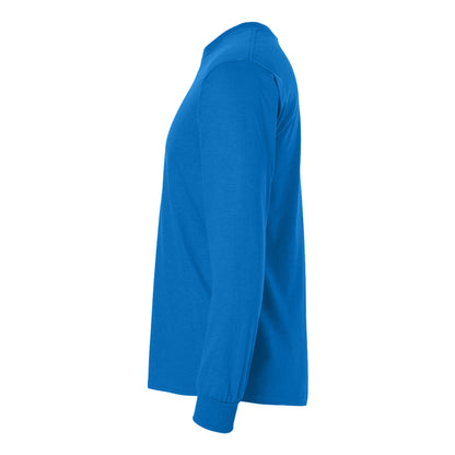 Royal Blue - Side - Gildan Mens Plain Crew Neck Ultra Cotton Long Sleeve T-Shirt