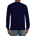 Navy - Pack Shot - Gildan Mens Plain Crew Neck Ultra Cotton Long Sleeve T-Shirt